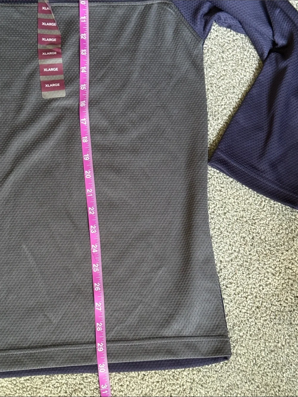Virginia Cavaliers Navy/Gray Quarter-Zip Long Sleeve Pullover w/Logo. Size XL